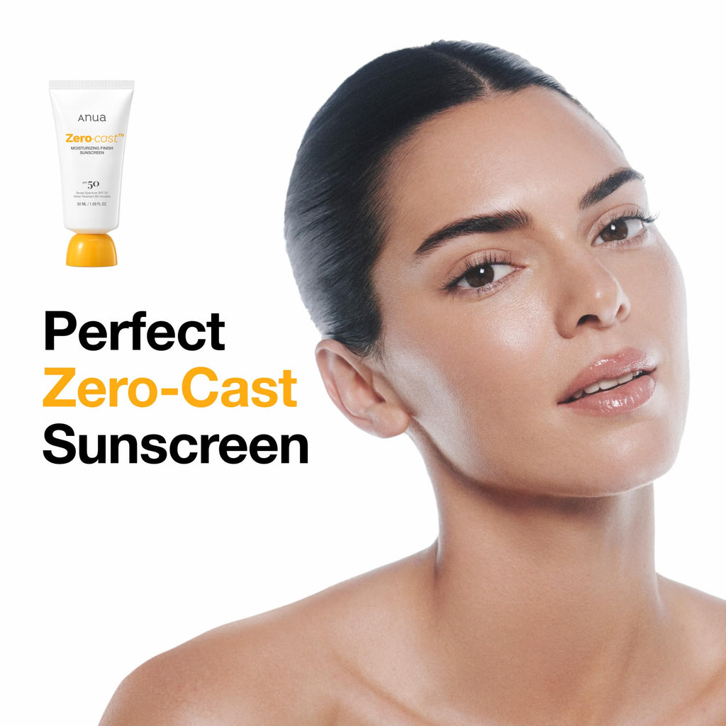 Anua, Zero-Cast Moisturizing Sunscreen SPF 50, Glow Natural Sunscreen for face, No White Cast, Hyaluronic Acid, Niacinamide, Oil-Free, Korean Skincare, 1.69 fl oz