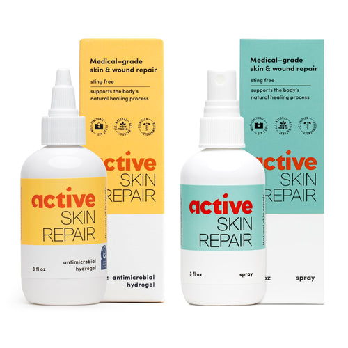 Active Skin Repair First Aid Healing Skin Spray - Natural & Non-Toxic with Hypochlorus Acid for Minor Cuts, Wounds, Scrapes, Rashes, Sunburns, & More, 3 oz